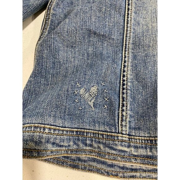 RARE Vintage Brighton Embroidered Rhinestone Jean Denim Jacket Size Medium - Picture 12 of 12